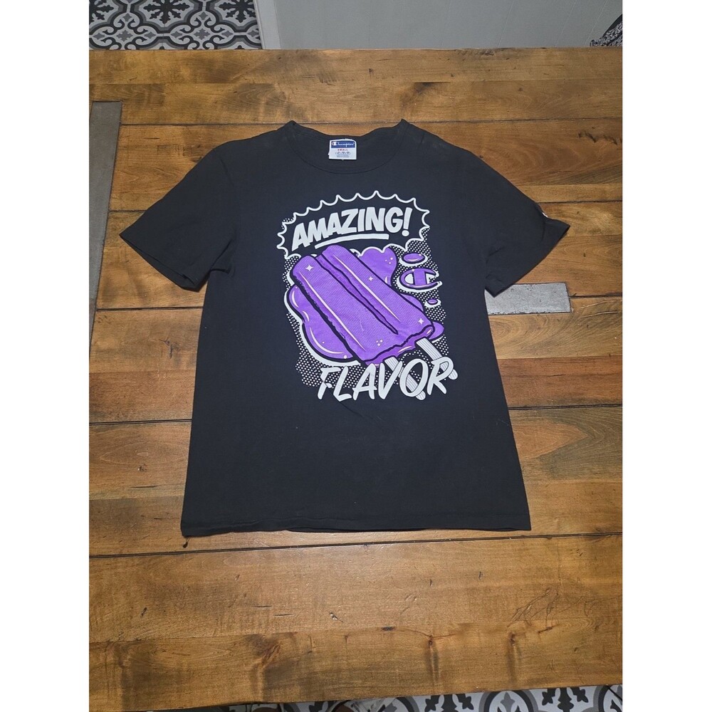 Champion Amazing Flavor T Shirt Small S Black Grape Popsicle Graphic Streetwear
